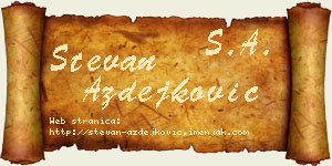 Stevan Azdejković vizit kartica